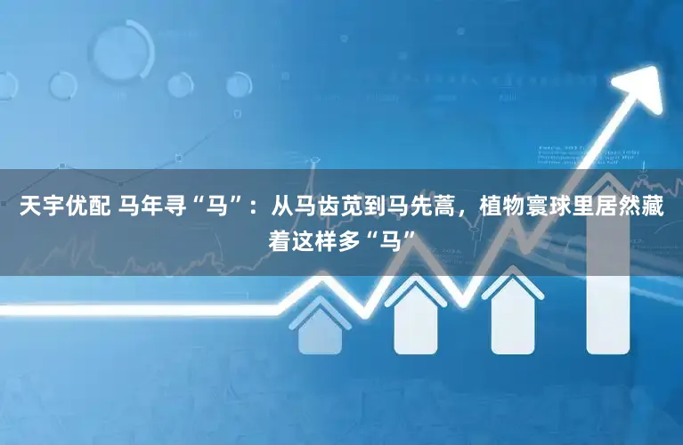 天宇优配 马年寻“马”：从马齿苋到马先蒿，植物寰球里居然藏着这样多“马”