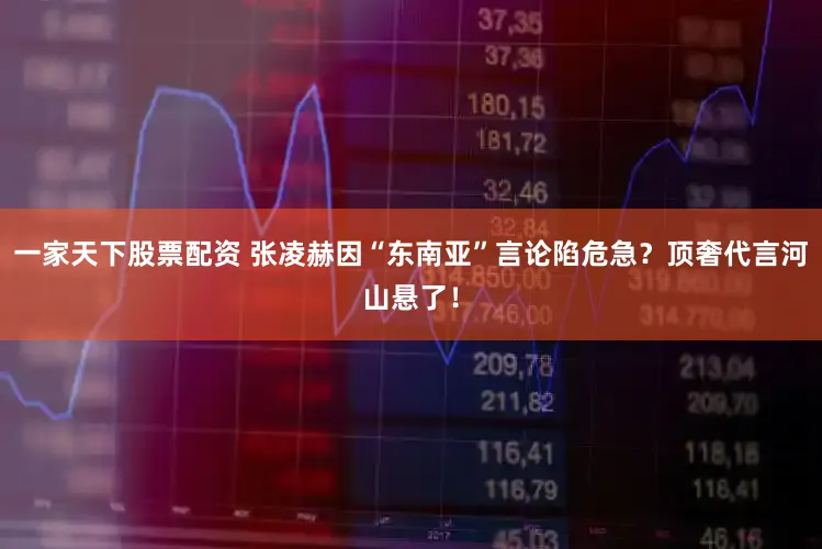 一家天下股票配资 张凌赫因“东南亚”言论陷危急？顶奢代言河山悬了！